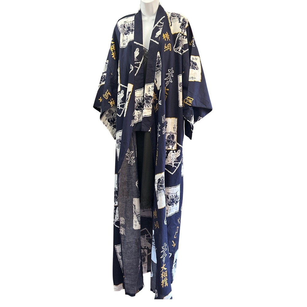 Vintage Sakurai Shoji Sumo Kimono Yukata Robe Japanese Streetwear Graphic Print